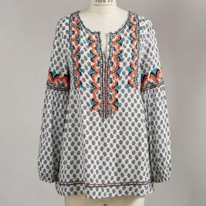 Ec! Sundance Adelle Embroidered Peasant Blouse. Size Large